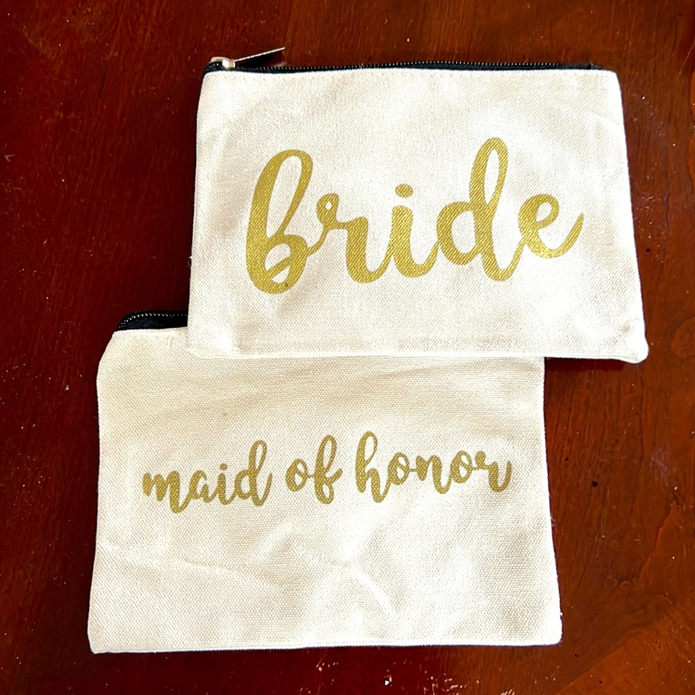 Bride and Maid of honor cosmetic bags